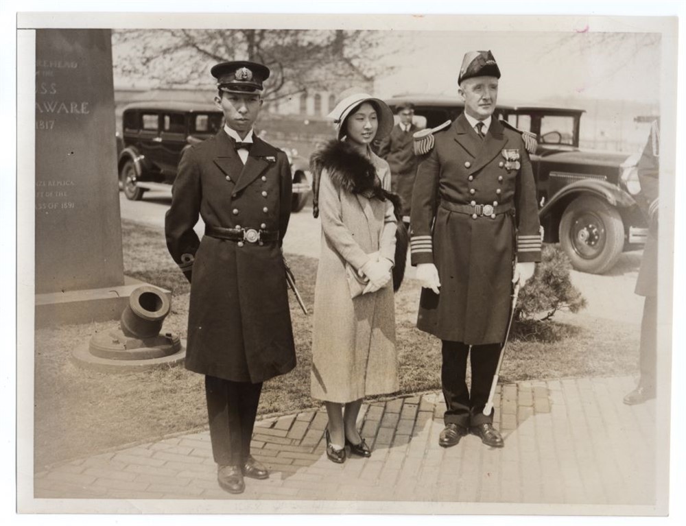 1931 Japanese Prince Takamatsu with Captain Snyder at Annapolis News Photo