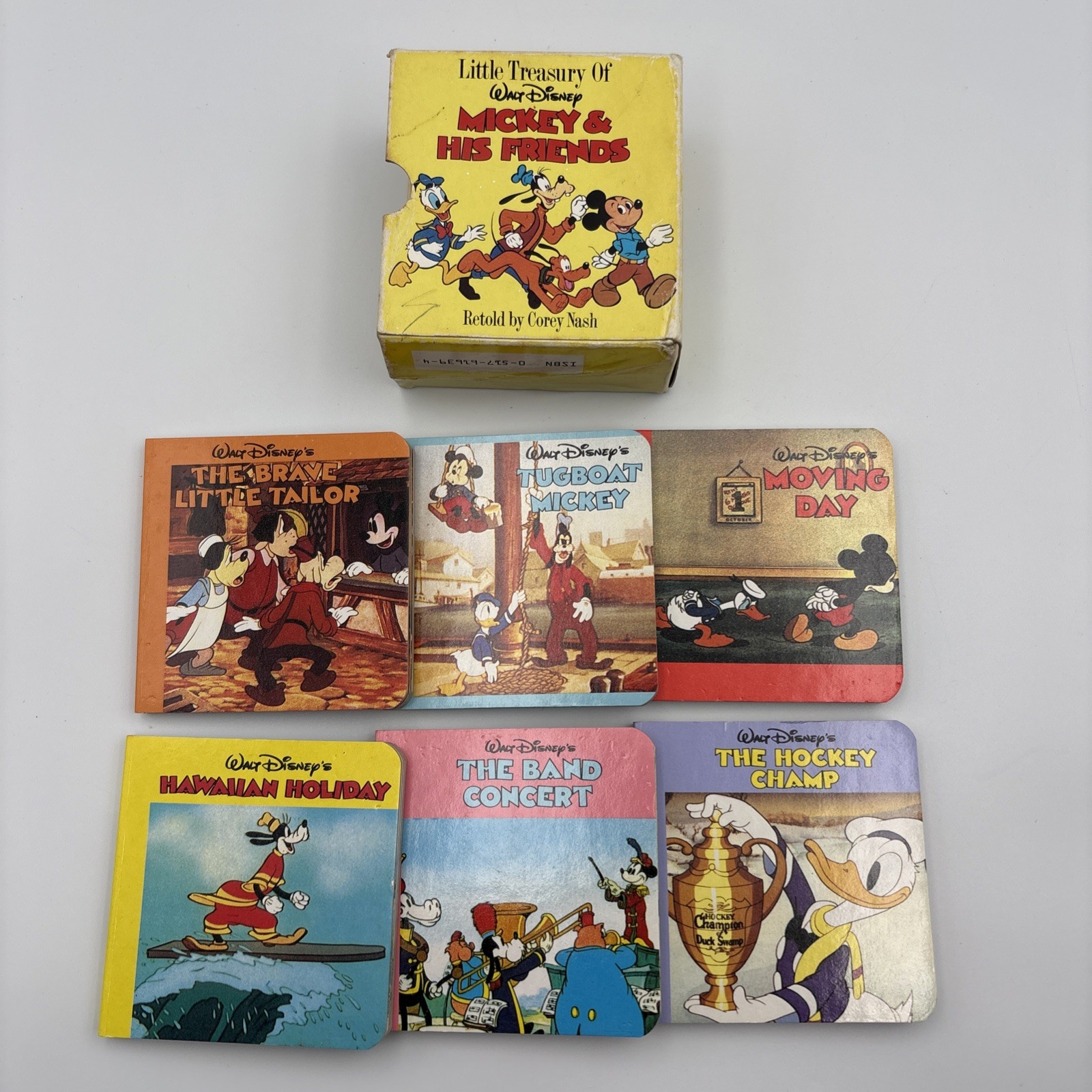 Vintage 1986 Little Treasury Walt Disney Mickey & Friends 6 Mini Hardback Books