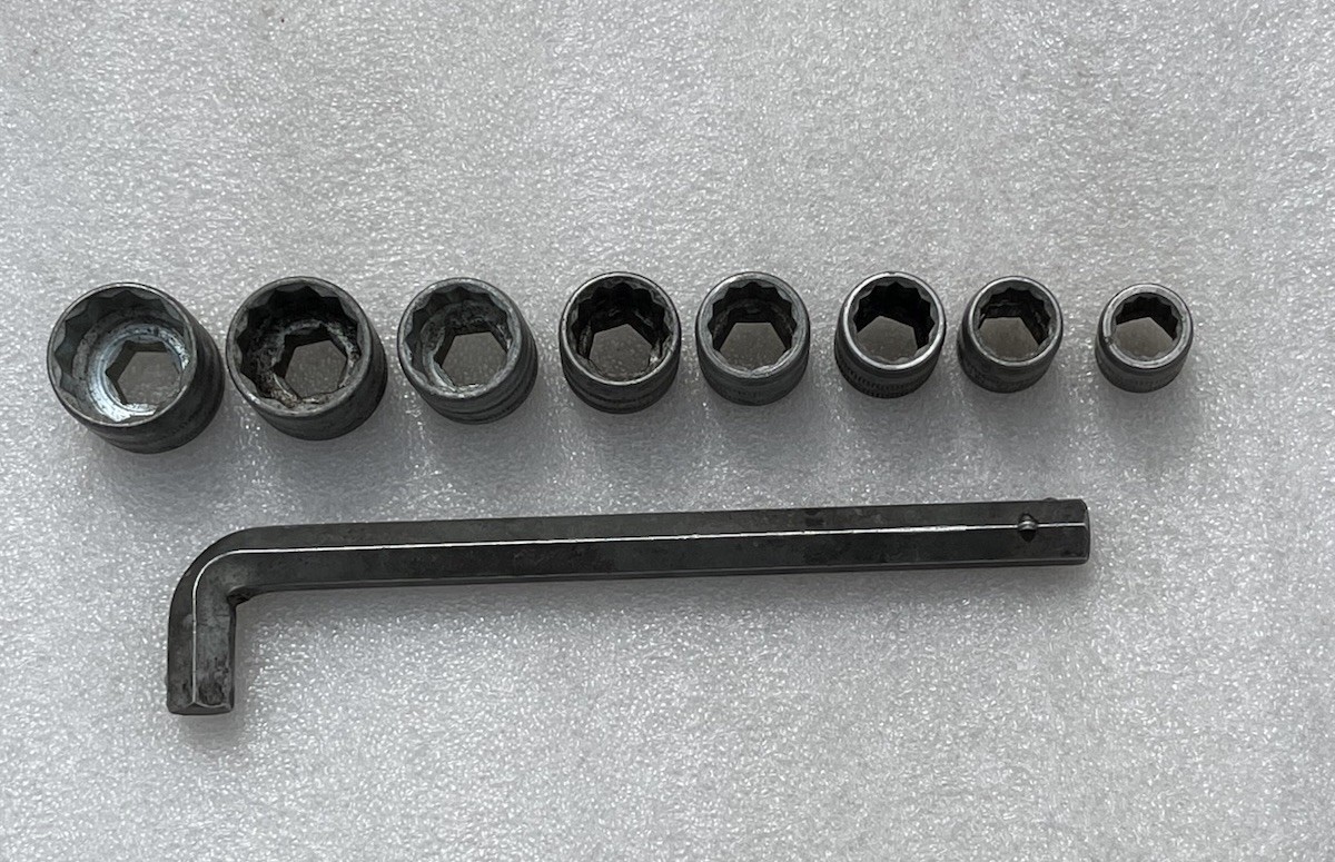 Vintage Allen Head Wrench Hex Socket Set SAE 12 Pt Drive 9 Pc Made USA