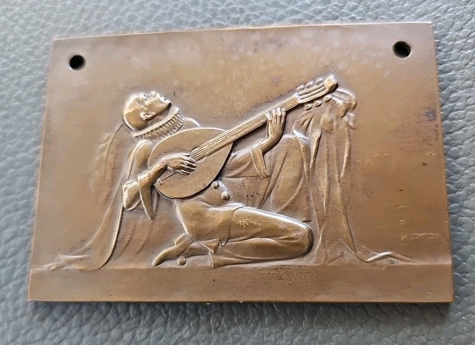 Antique Karl Perl Austrian Bronze Relief Plaque, \