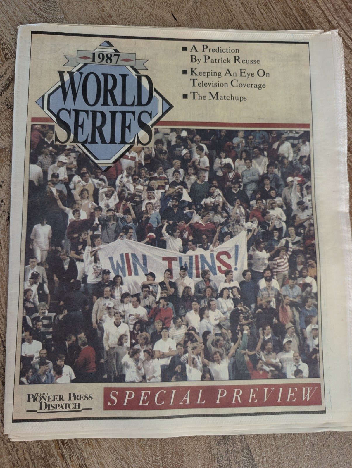 1987 Minnesota Twins World Series Pioneer Press Newspaper Special Preview Reusse