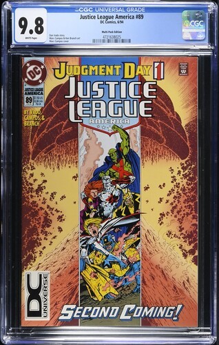 JUSTICE LEAGUE AMERICA #89 CGC 9.8 DCU LOGO MULTI-PACK UNIVERSE 1994 ONLY 9.8