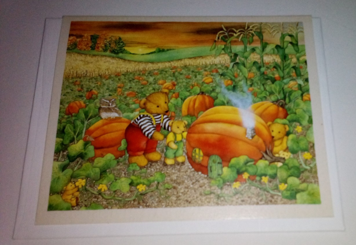 Vintage Lang Blank Note Card Pumpkin Patch Main Street Press 1994 + Envelope Vintage Lang Blank Note Card Pumpkin Patch Main Street Press 1994 + Envelope