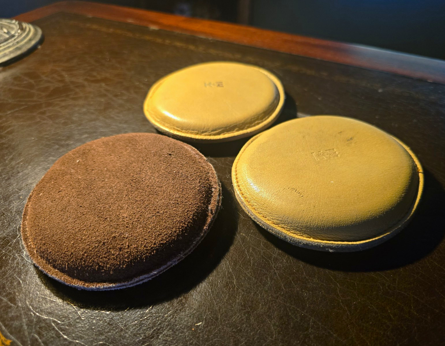 Vintage K&E Keuffel Esser Leather Drafting Paperweights Architect MCM Lot of 3 Vintage K&E Keuffel Esser Leather Drafting Paperweights Architect MCM Lot of 3