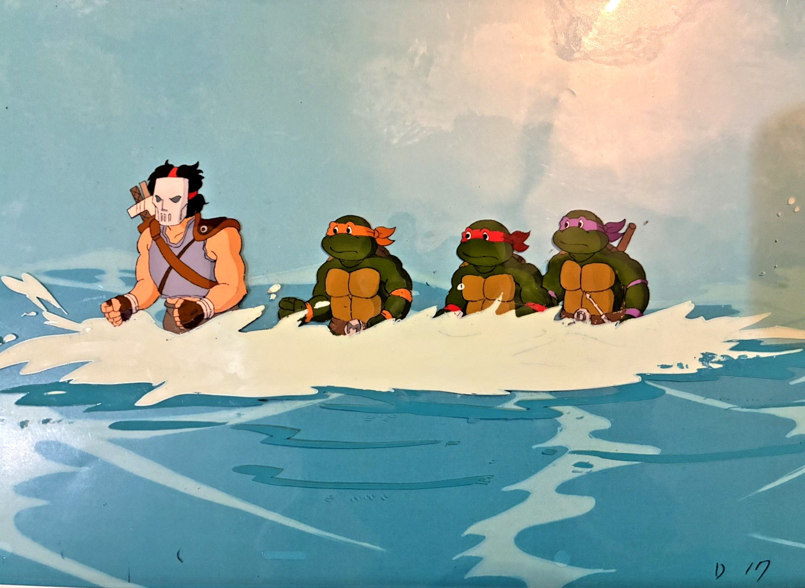 TMNT Cel Casey Jones Raph Mikey Don Ninja Turtles original production art paint