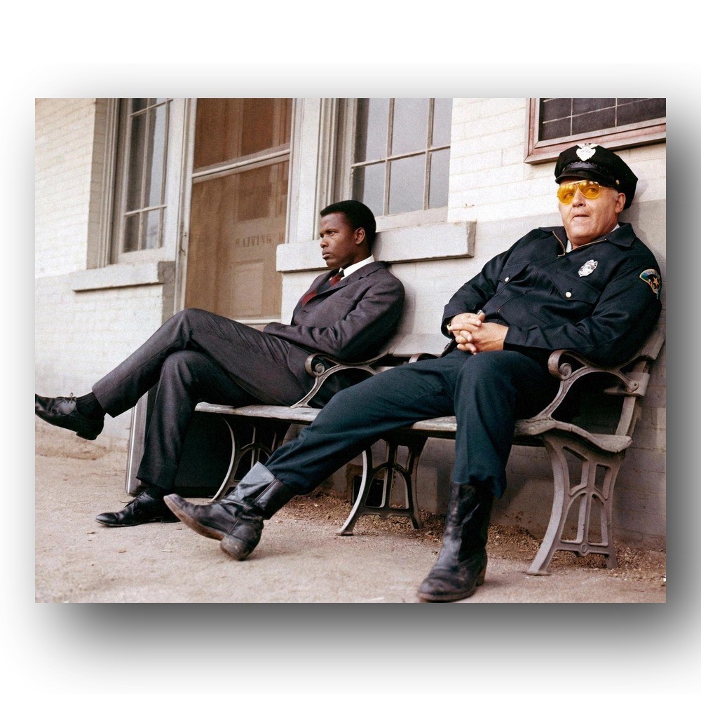 Sidney Poitier Rod Steiger Photo 8x10 In The Heat Of The Night 1967 Film Set