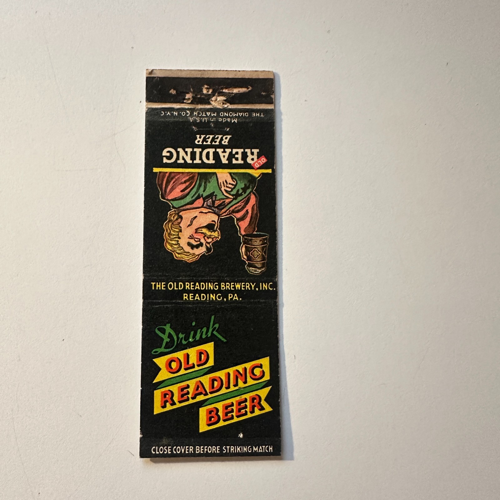 The Old Reading Brewery Inc Reading PA Vintage Matchbook Cover 5MB126-1