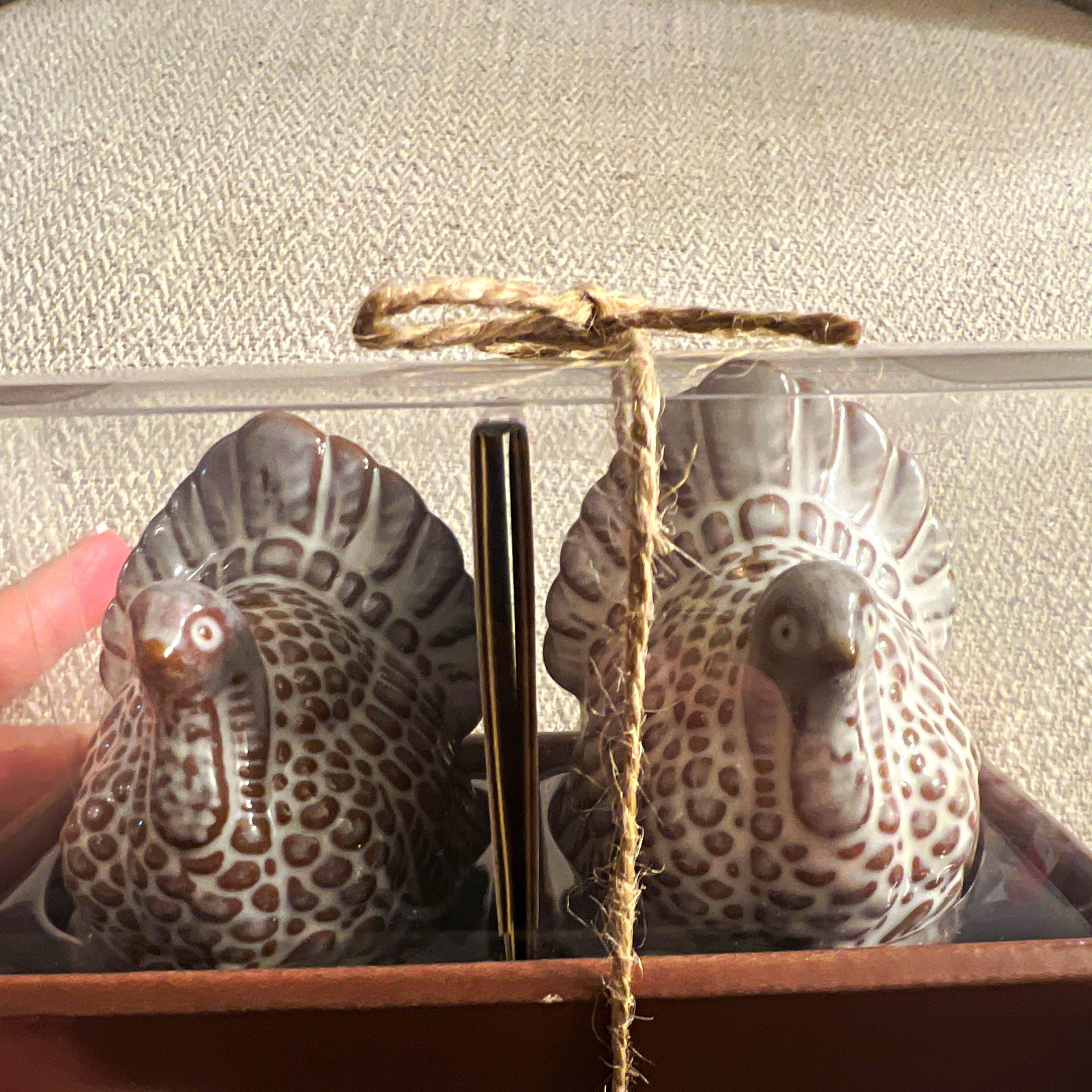 Ashland Ceramic Turkey Salt & Pepper Shakers Set, White Brown, Boxed (2pc) Ashland Ceramic Turkey Salt & Pepper Shakers Set, White Brown, Boxed (2pc)