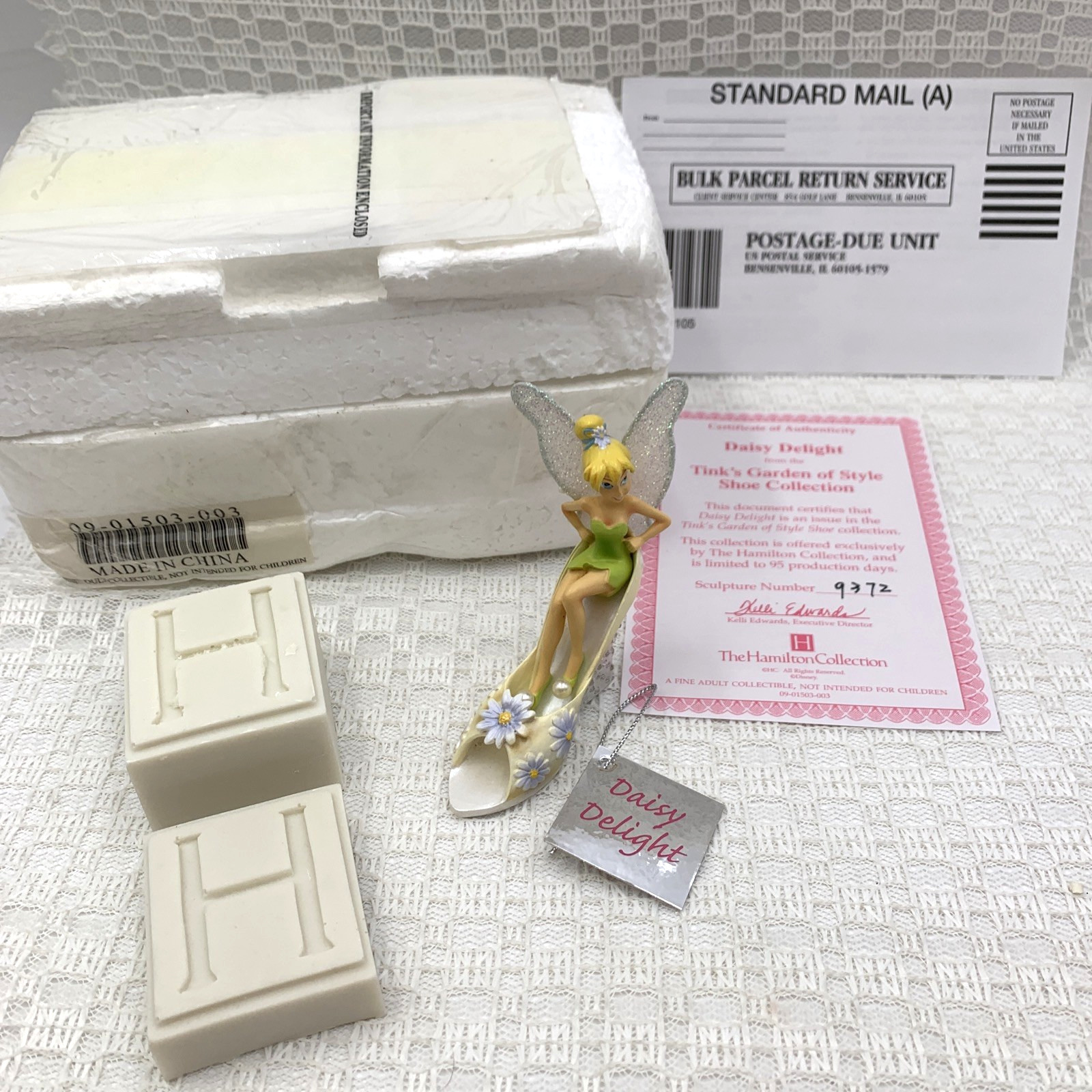 Disney Hamilton Daisy Delight Tink's Garden Style Shoe Collection Figurine COA