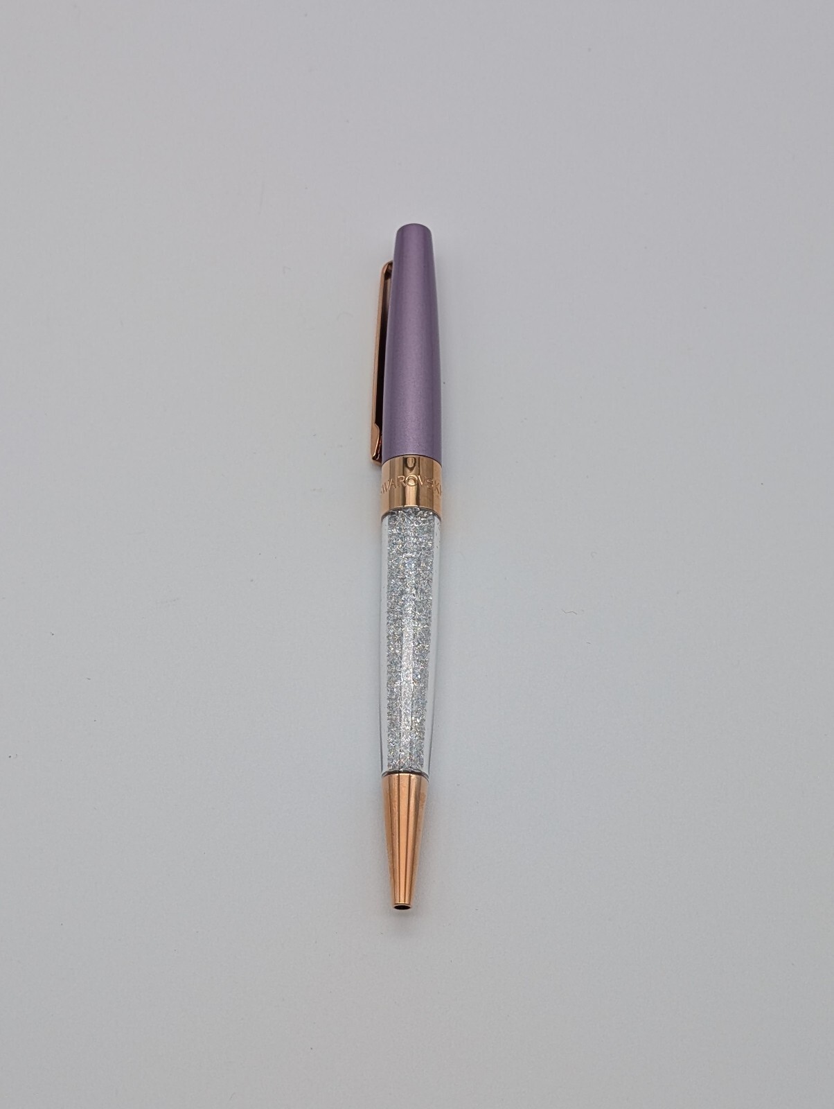 Swarovski Crystalline Ballpoint Pen - Metallic Lavender & Rose Gold - Loose Clip Swarovski Crystalline Ballpoint Pen - Metallic Lavender & Rose Gold - Loose Clip