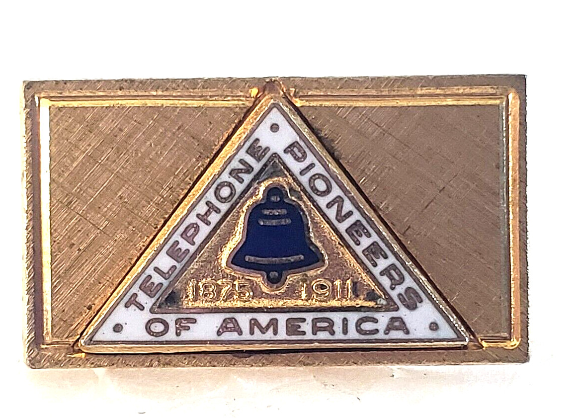 Vintage Telephone Pioneers of America 1875 1911 Lapel Tie Pin 11/16\