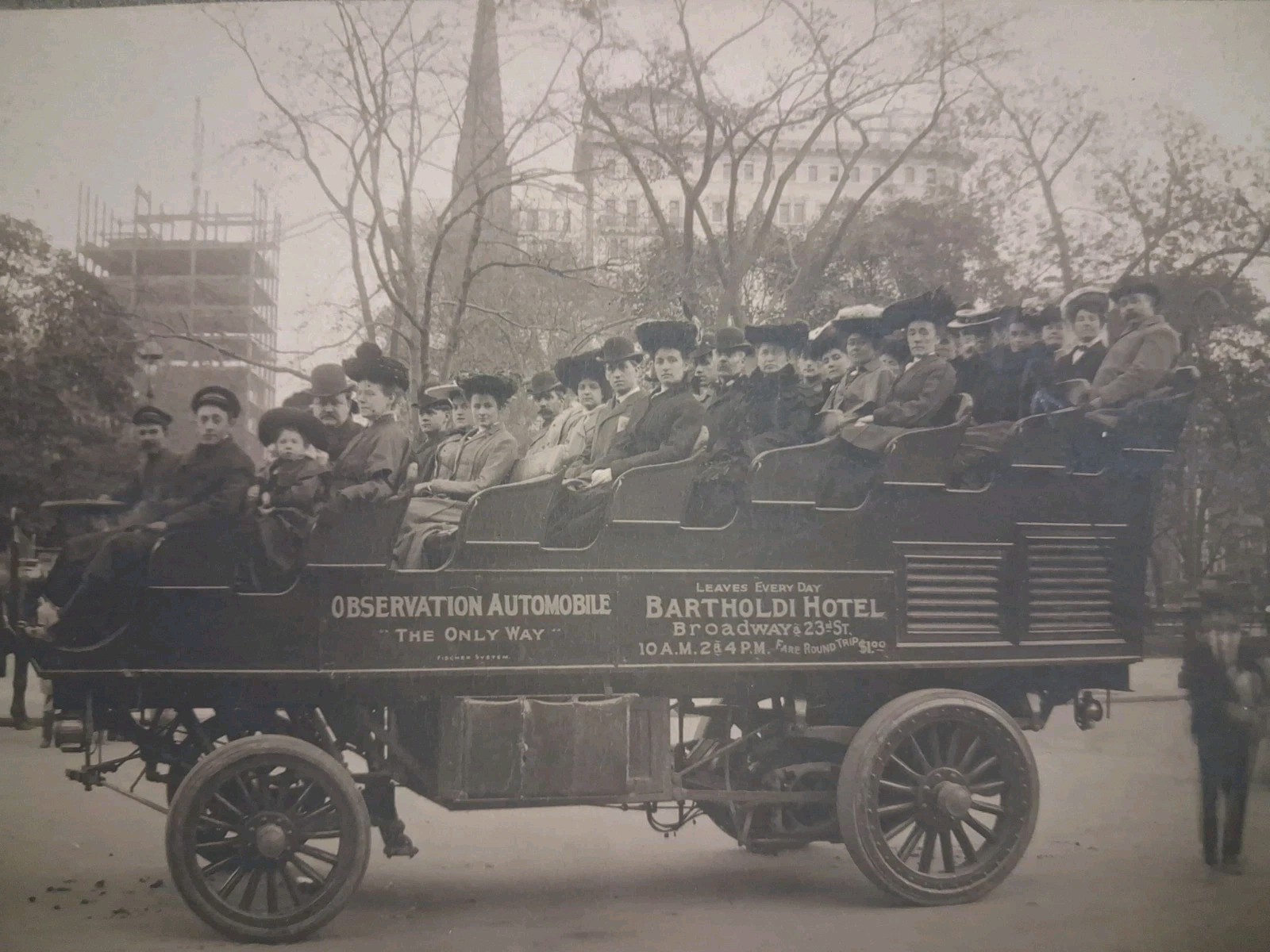 1904 OBSERVATION AUTOMOBILE Automobilia BUS TOUR NYC Original Photo 5\