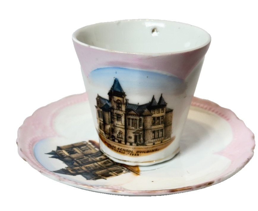 COMMERCE Public School TX TEXAS ANTIQUE Souvenir CHINA TRINKET Tea Cup COMMERCE Public School TX TEXAS ANTIQUE Souvenir CHINA TRINKET Tea Cup