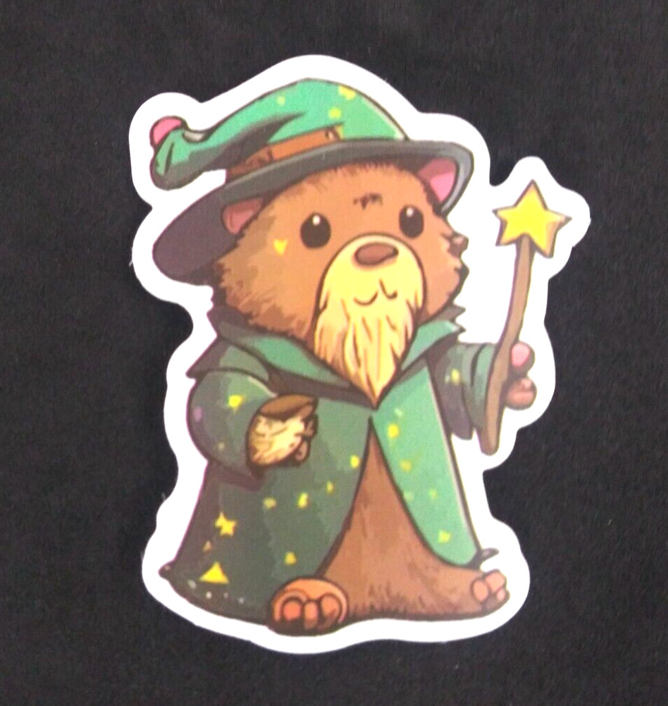 Adorable Beaver Wizard Sticker 2.25\
