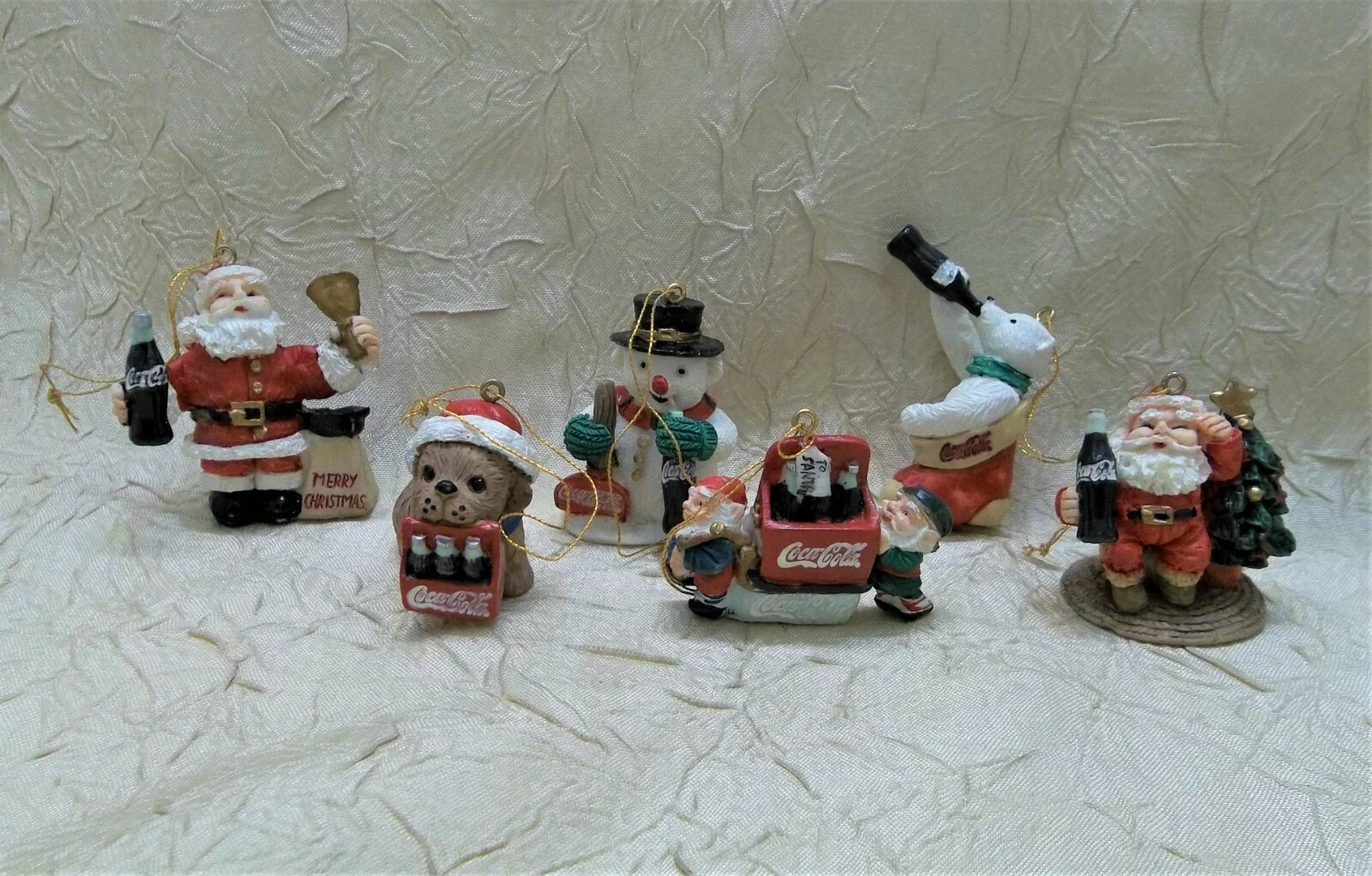Coca-Cola Six Small Christmas Ornaments Set Holiday Coke New Coca-Cola Six Small Christmas Ornaments Set Holiday Coke New