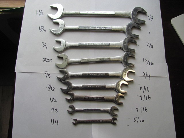 Craftsman 9  Piece Double Open End Wrench Set 1/4” - 1 1/8” V Series USA