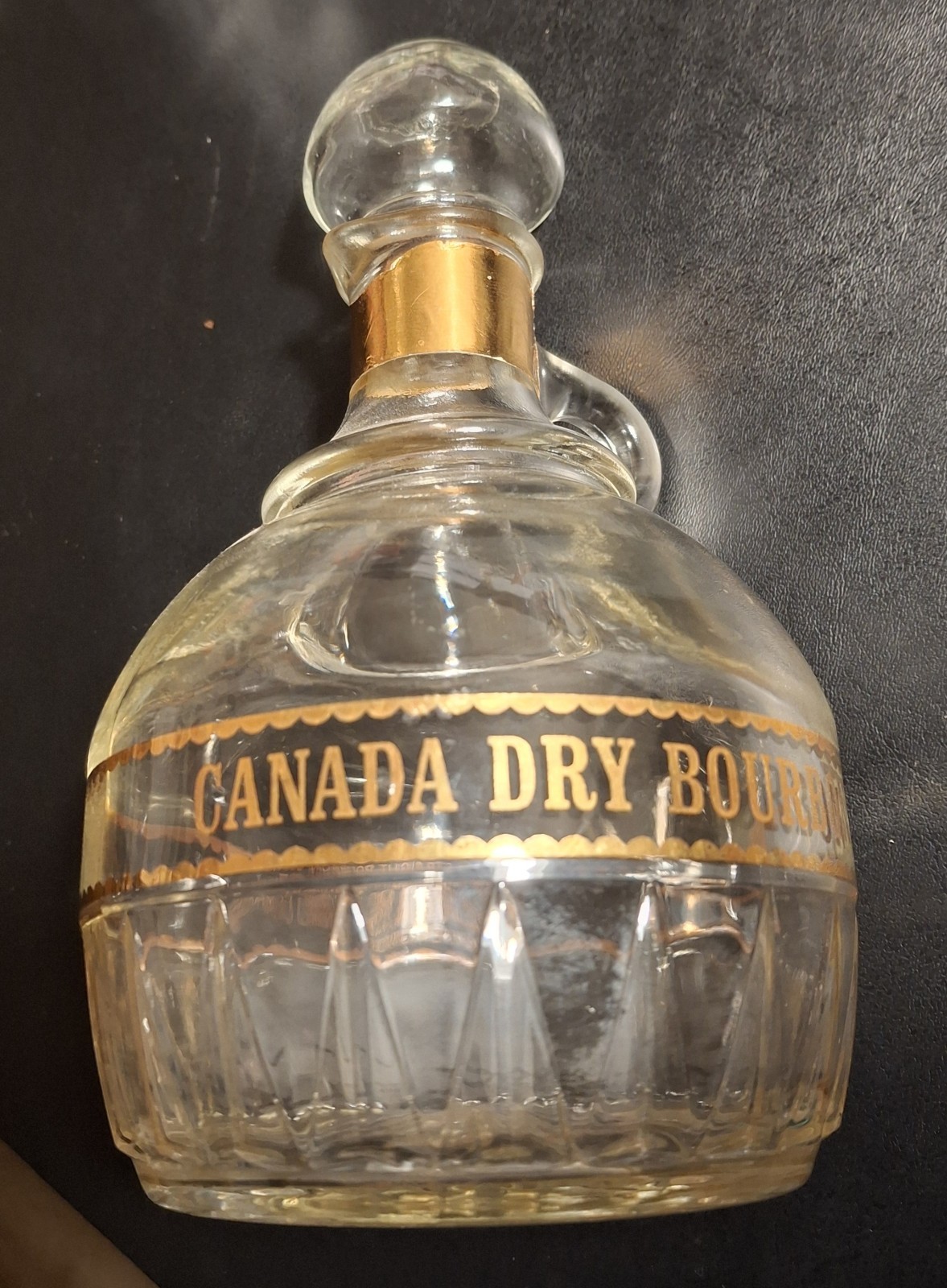 Canada Dry Bourbon Vintage Decanter Glass Bottle with Cork