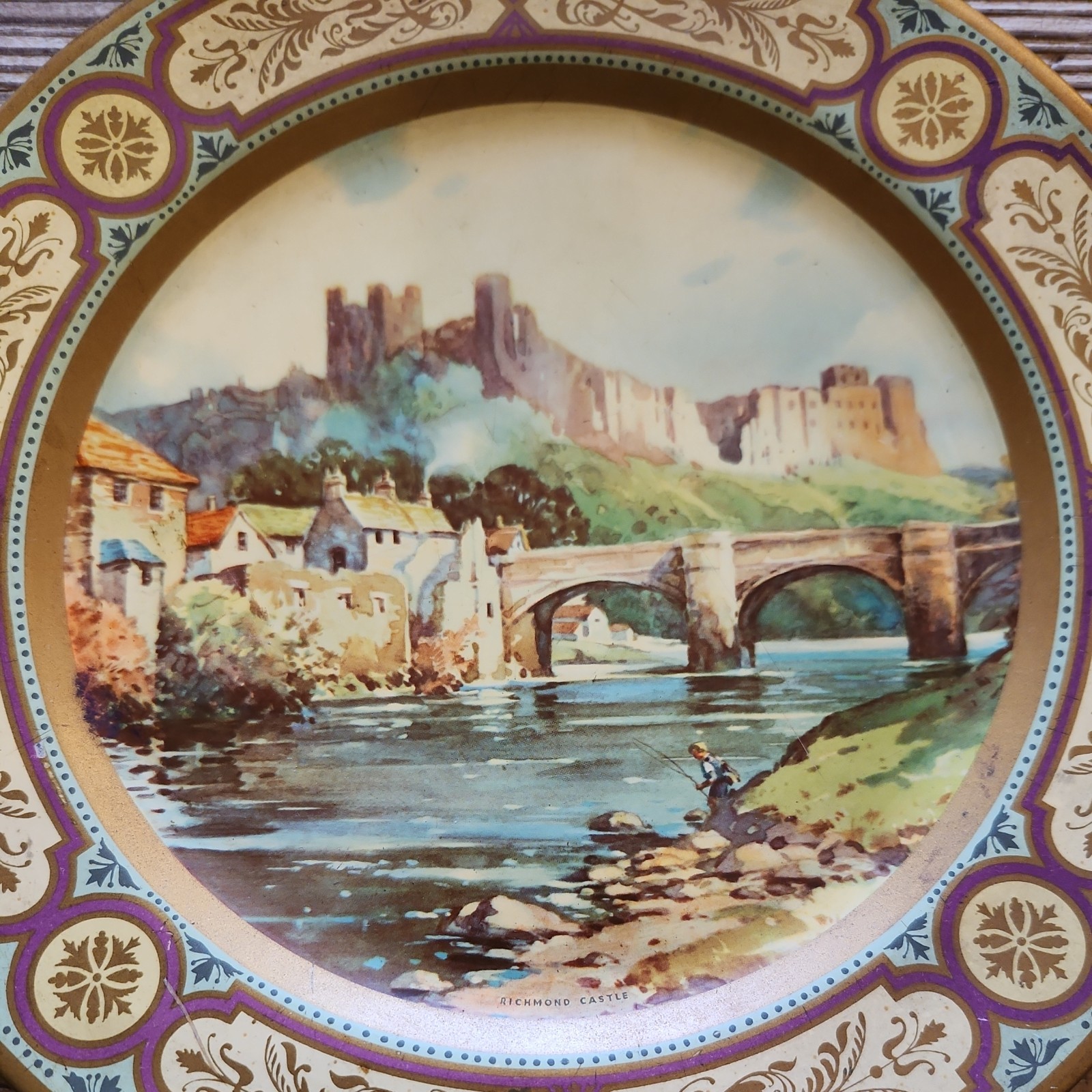 2 Vintage 1950’s Baret Ware Tin Plates/Tray-Richmond Castle England-Idyl Lovers 2 Vintage 1950’s Baret Ware Tin Plates/Tray-Richmond Castle England-Idyl Lovers