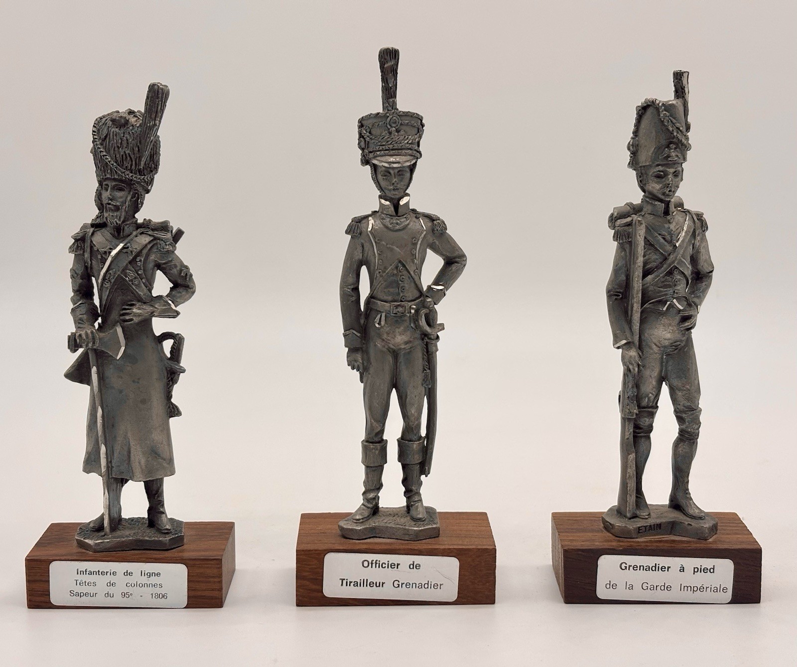 Les Etains du Prince Napoleonic Pewter Soldiers Lot of 3 Vintage France