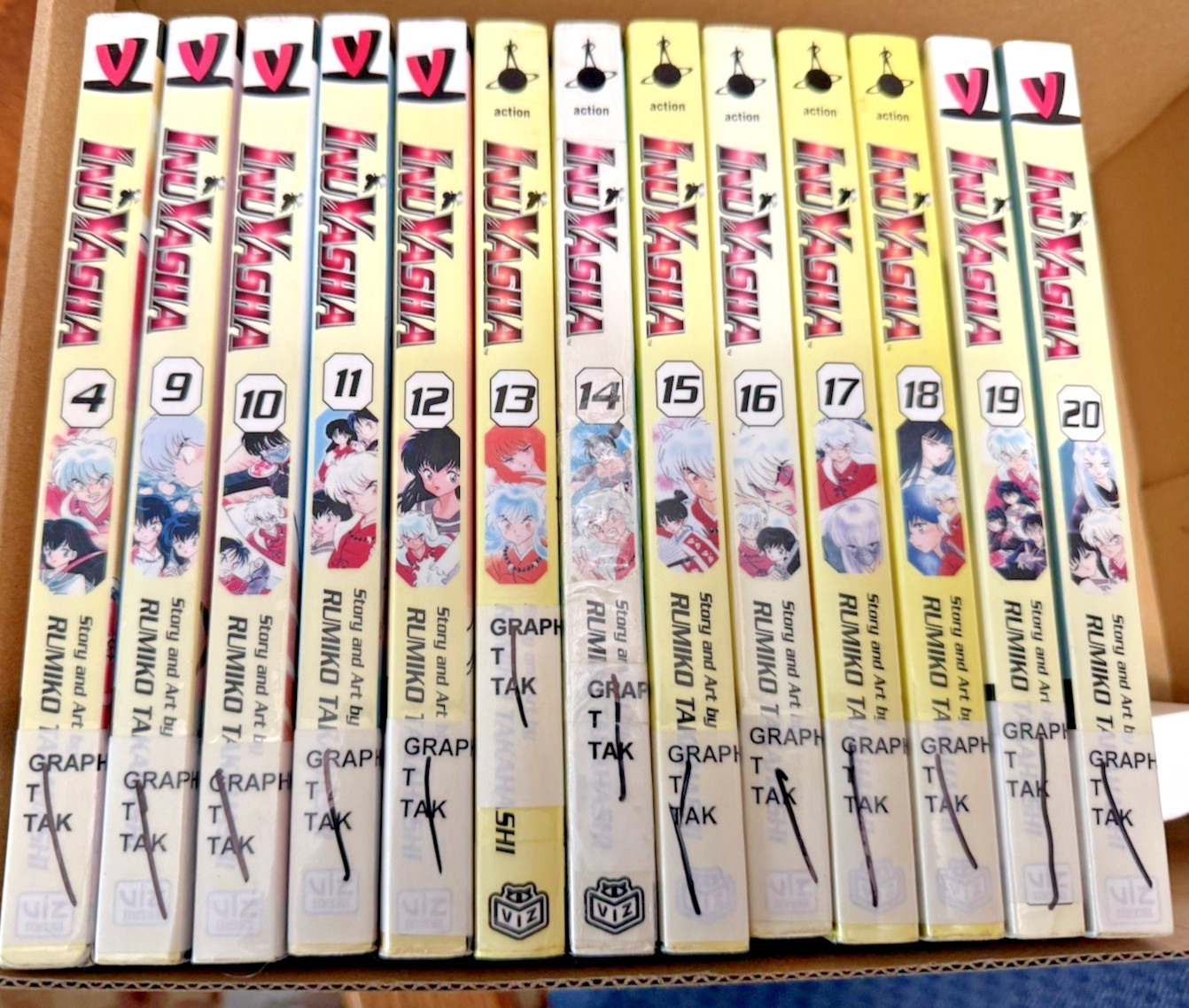InuYasha Manga Lot Of 13; Rumiko Takahashi Viz Graphic  English;4, 10-20; ex-lib