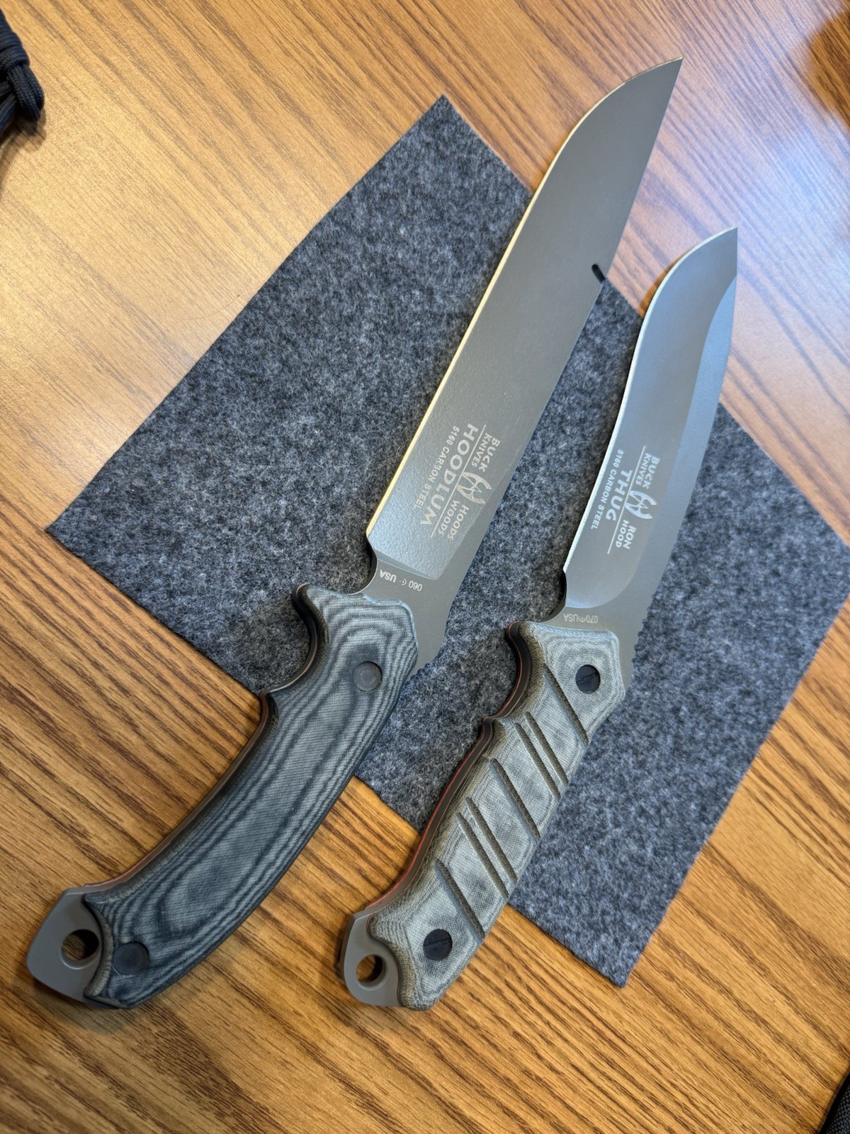 New Ron Hood Buck Knives 060 Hoodlum 070 Thug Extreme Duty Fixed Blade Micarta New Ron Hood Buck Knives 060 Hoodlum 070 Thug Extreme Duty Fixed Blade Micarta