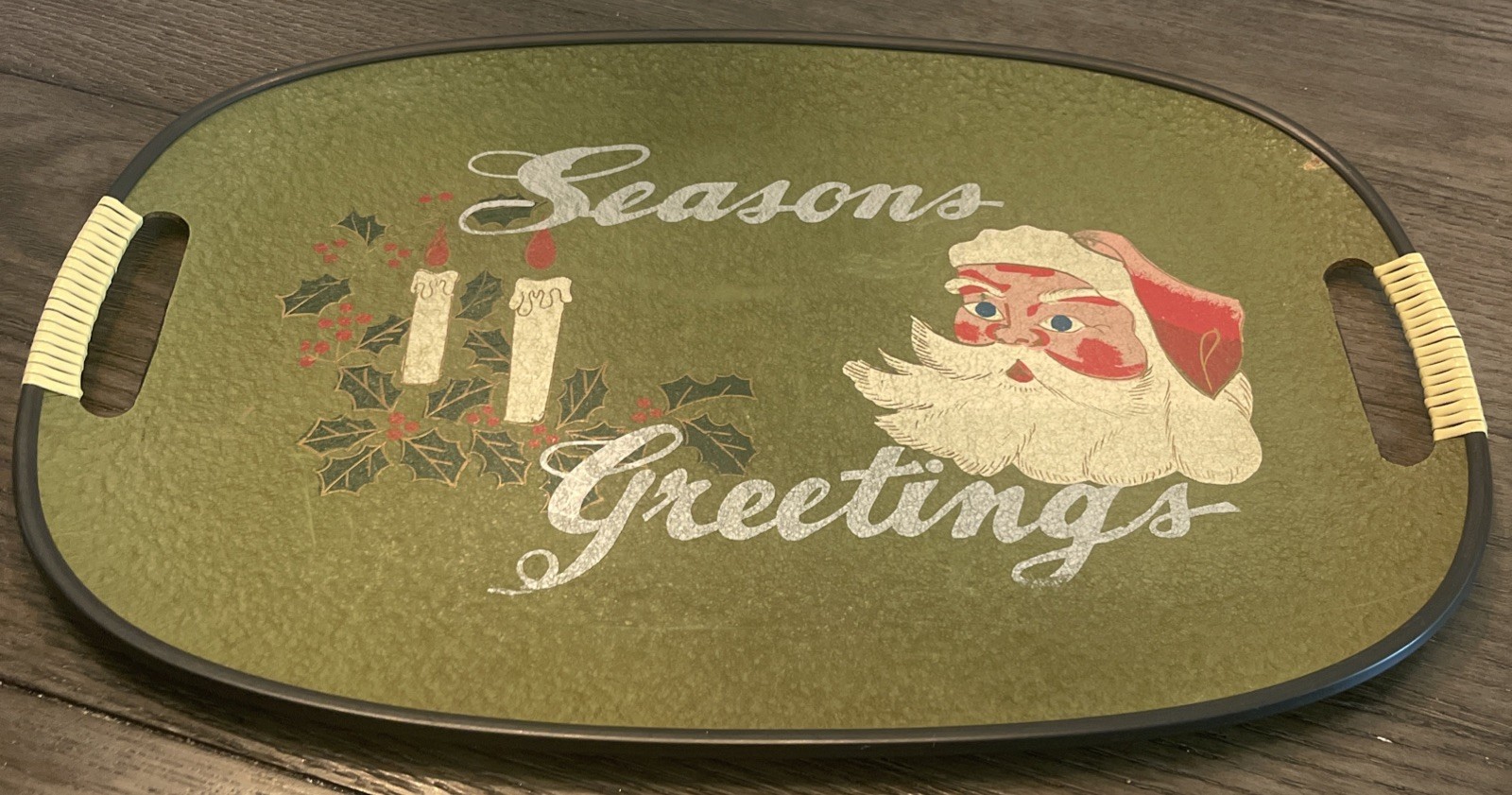 VINTAGE Christmas MCM 1960’s SANTA SEASONS GREETINGS 17.75\