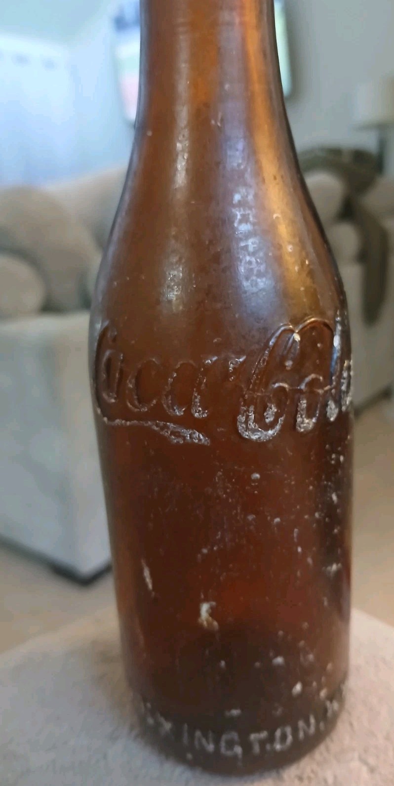 Antique Pre 1915 Amber Straight Side Coca-Cola Lexington KY Coke Bottle No Arrow