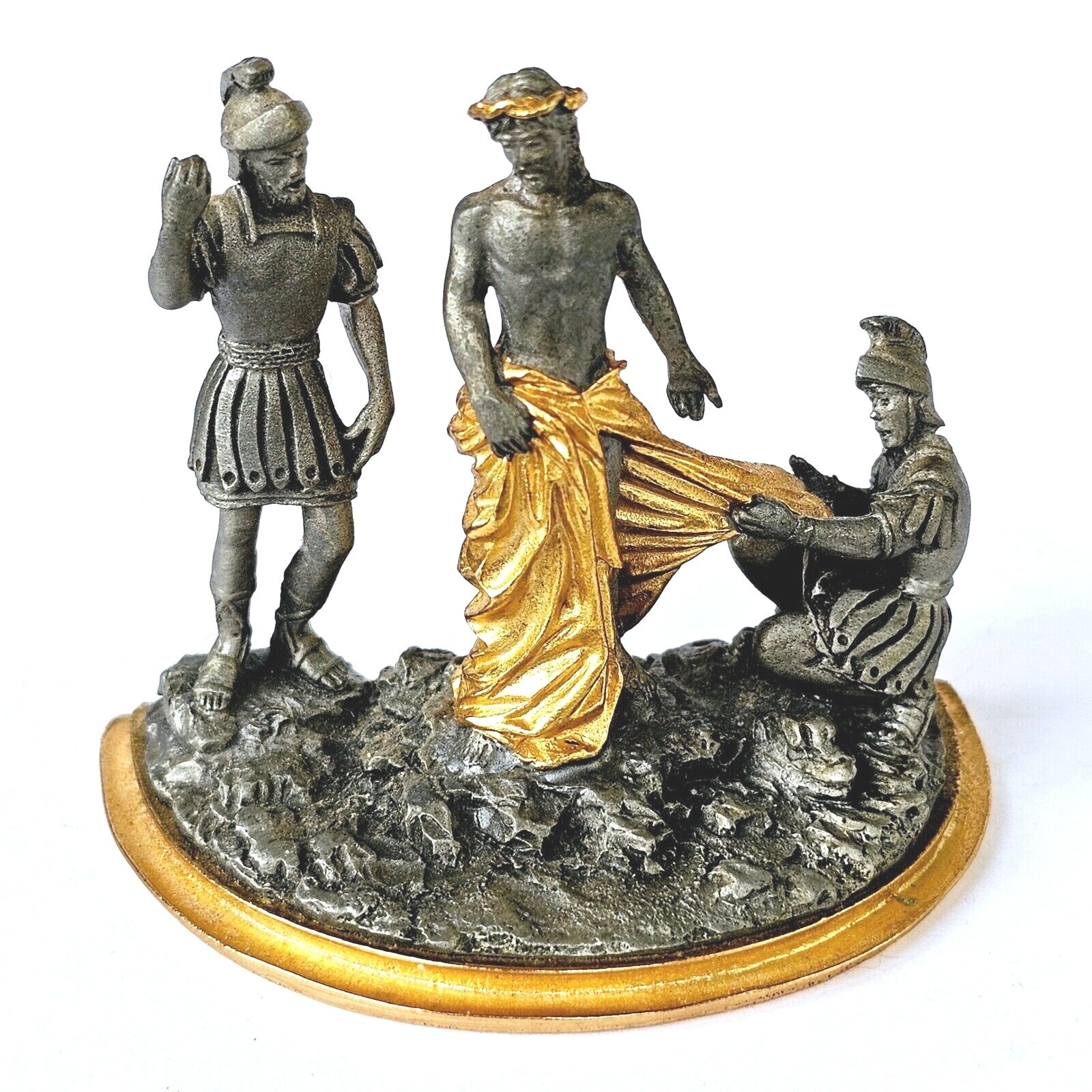 Franklin Mint Pewter Sculpture The Tenth Station Jesus Stripped of His Garments