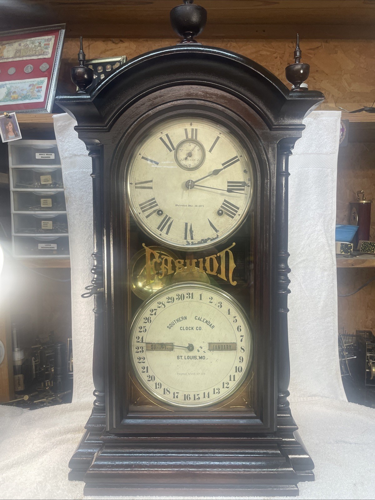 Antique Seth Thomas/Southern Calendar Clock Co- St. Louis Mo. Fashion No.4 Model