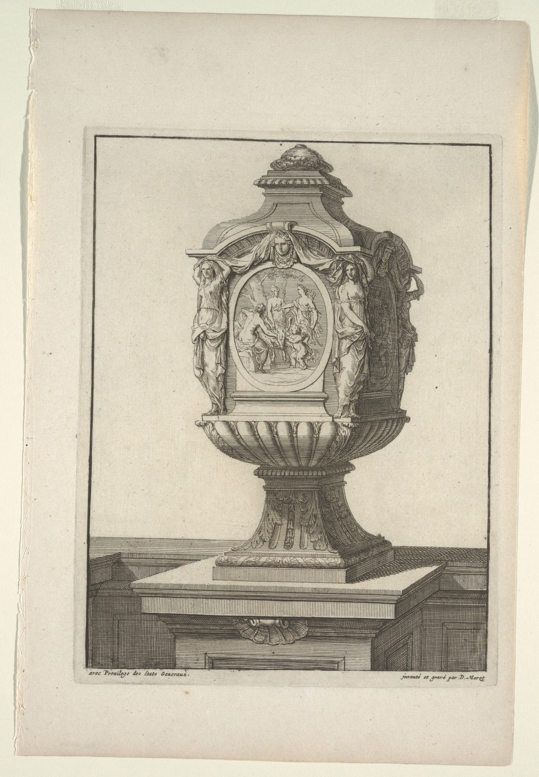 Daniel Marot Vintage Royal Vessel Design Engraving Reprint Wall Art