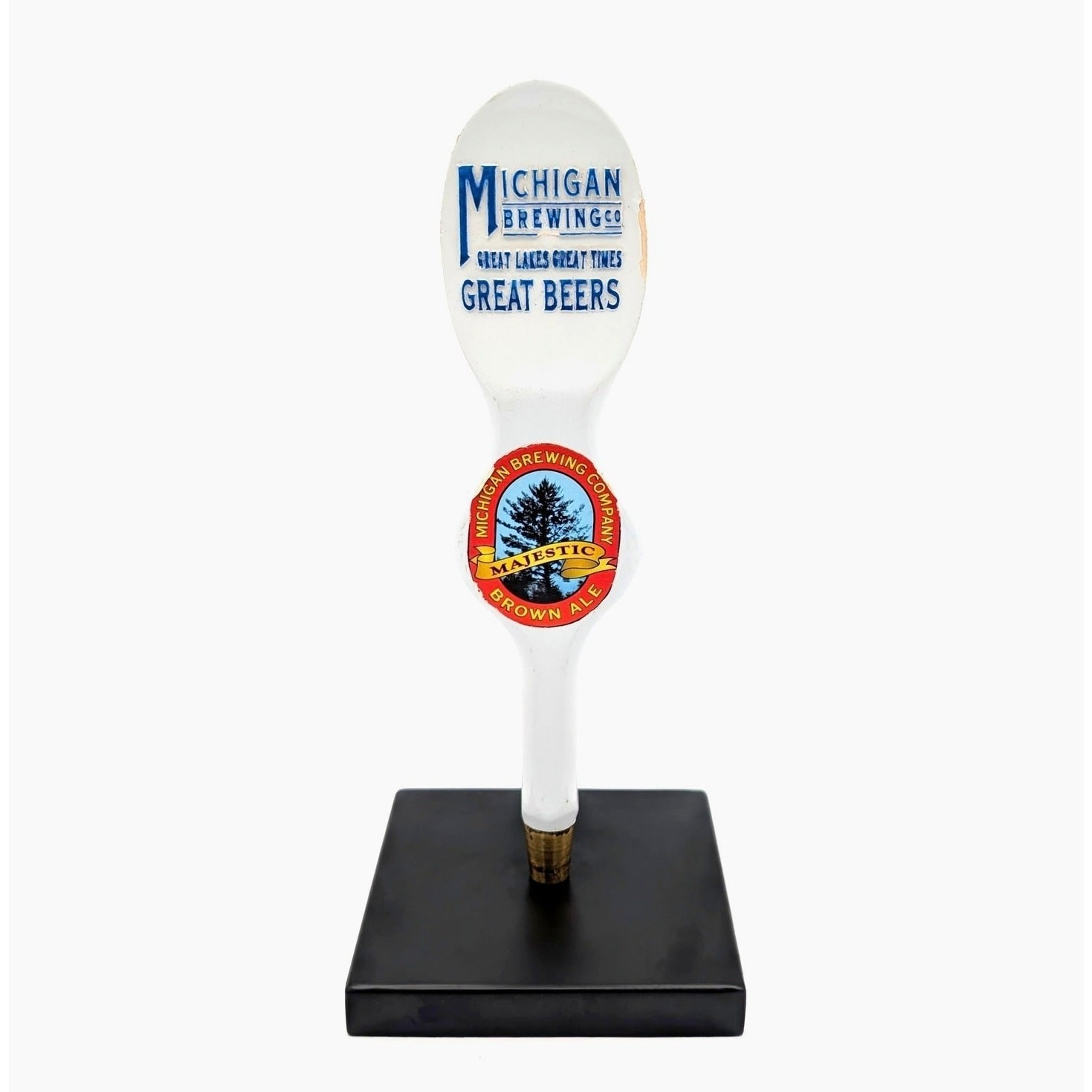 Vintage Michigan Brewing Co Majestic Brown Ale Beer Tap Handle Webberville MI