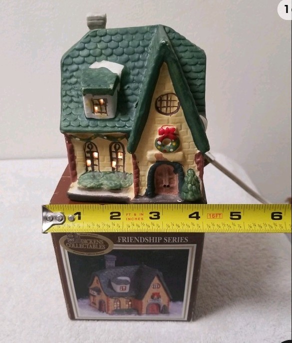 Dickens Collectables Friendship Series Porcelain Lighted House 1995