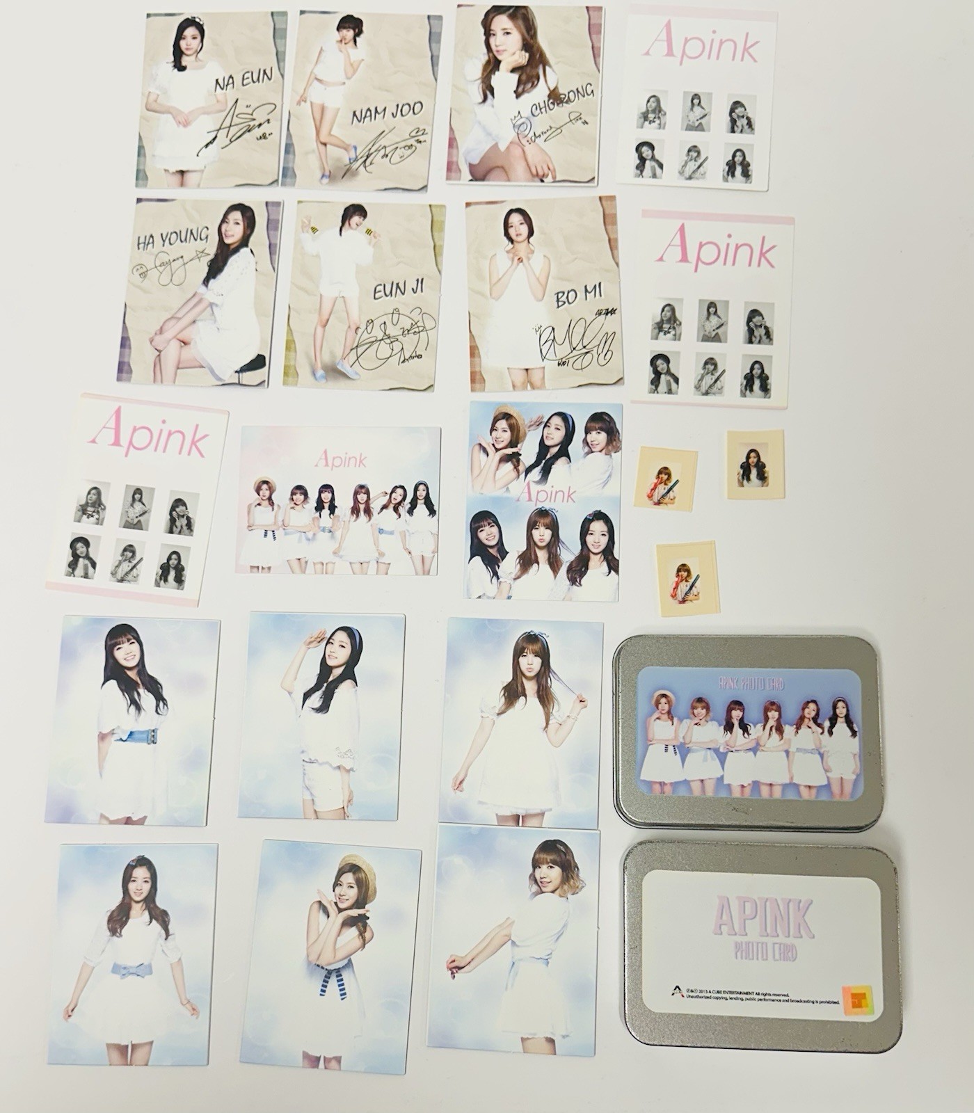Apink 2013 A Cube Entertainment Photo Card Lot 14 Cards w/ Tin Case Korean Apink 2013 A Cube Entertainment Photo Card Lot 14 Cards w/ Tin Case Korean