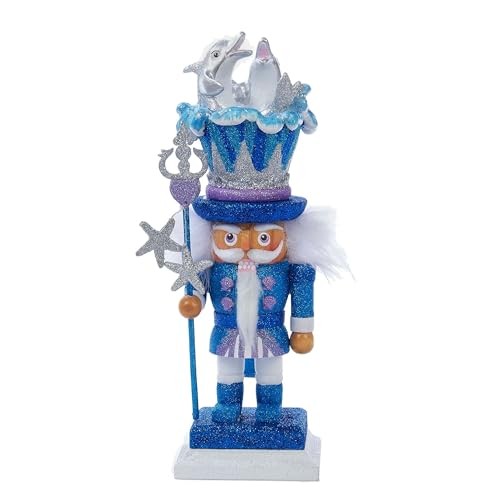 Kurt Adler Hollywood Dolphin Nutcracker, 12-Inch, Blue
