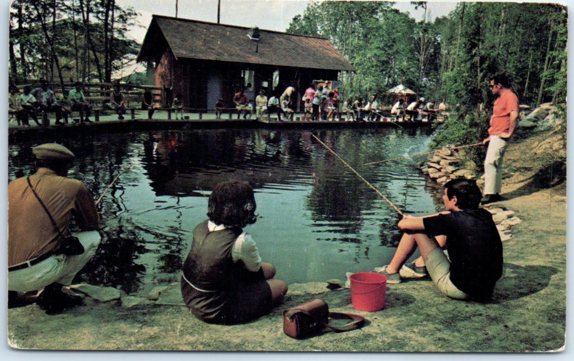Postcard - Trout Fishing, Sears Trout Pond