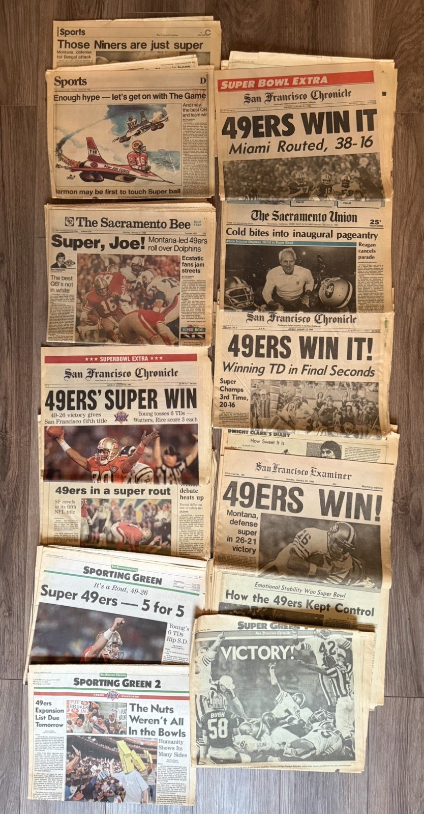 Vtg San Francisco 49ers Super Bowl Newspaper 1985 1989 1995 Chronicle Examiner Vtg San Francisco 49ers Super Bowl Newspaper 1985 1989 1995 Chronicle Examiner