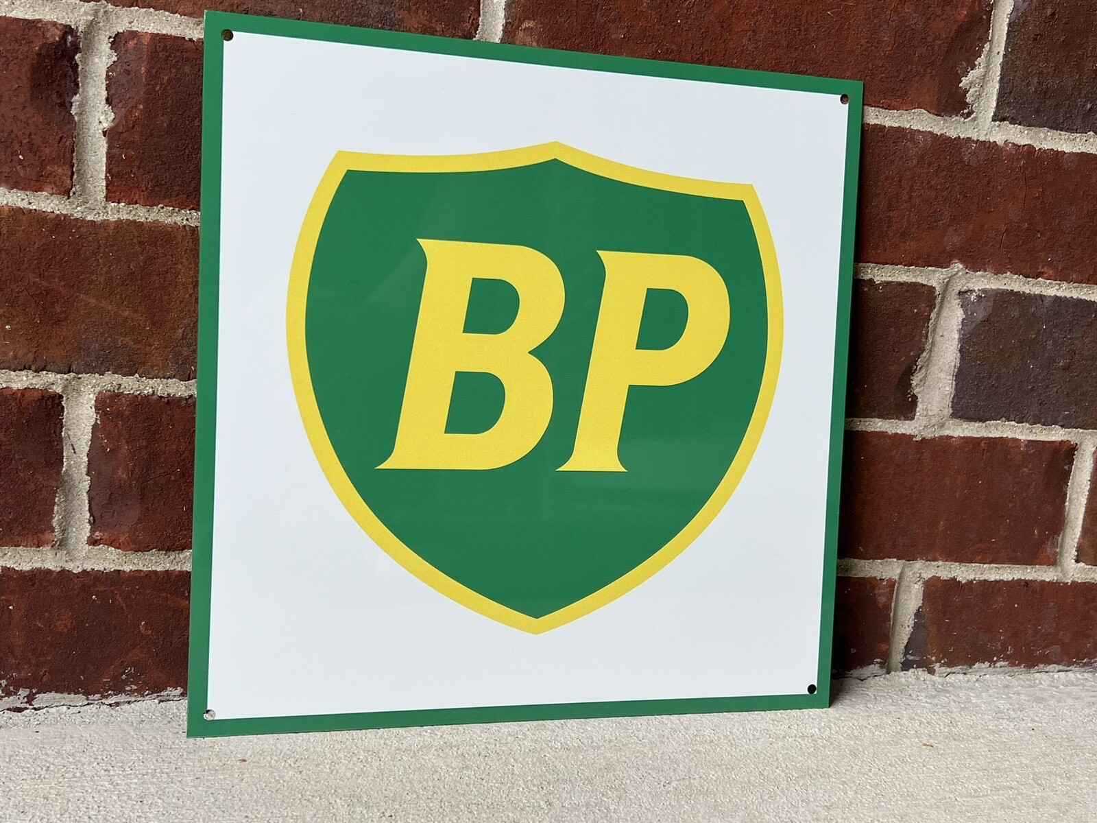 BP oil  gasoline racing vintage advertising sign 