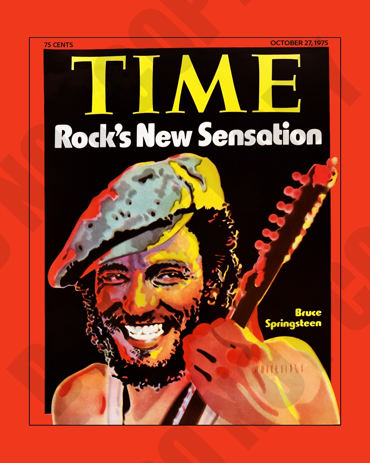 Bruce Springsteen on Cover of Time Magazine October 1975 Repro 8x10 Photo