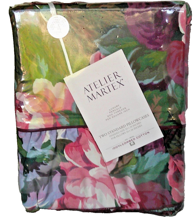 Vtg.  Atelier Martex Standard Pillowcases 100% Cotton 200 threads-size below (2)