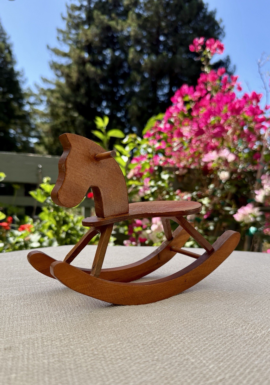 Vintage Berkeley Designs Mini Wooden Rocking Horse Folk Art Decor Made in China