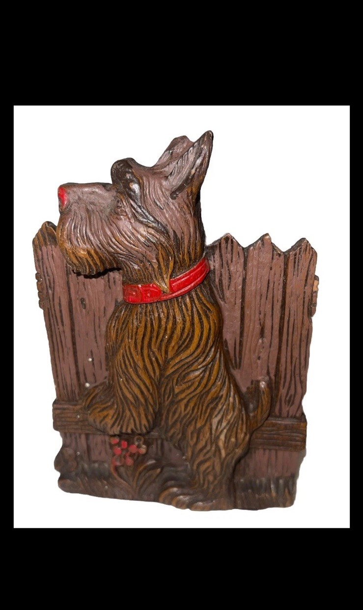 Cute Antique Scotty Dog Book End Figurine