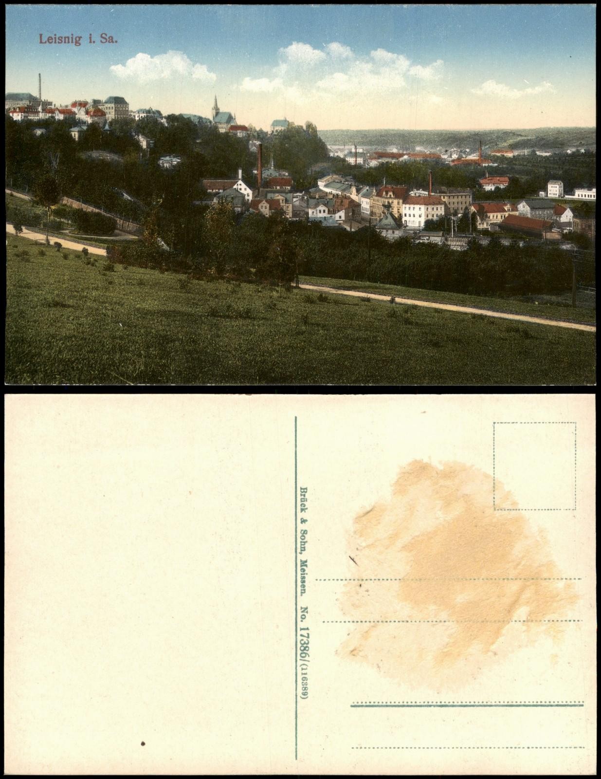 Postcard Leisnig lot on the outskirts 1914