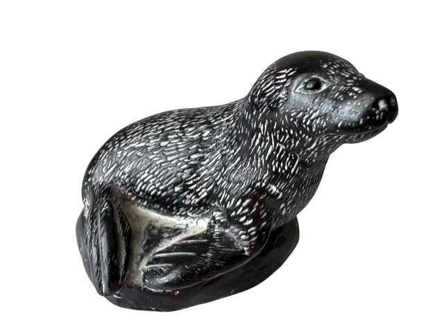 Vanstone Soapstone Art of Baby Seal in Black Made in Canada