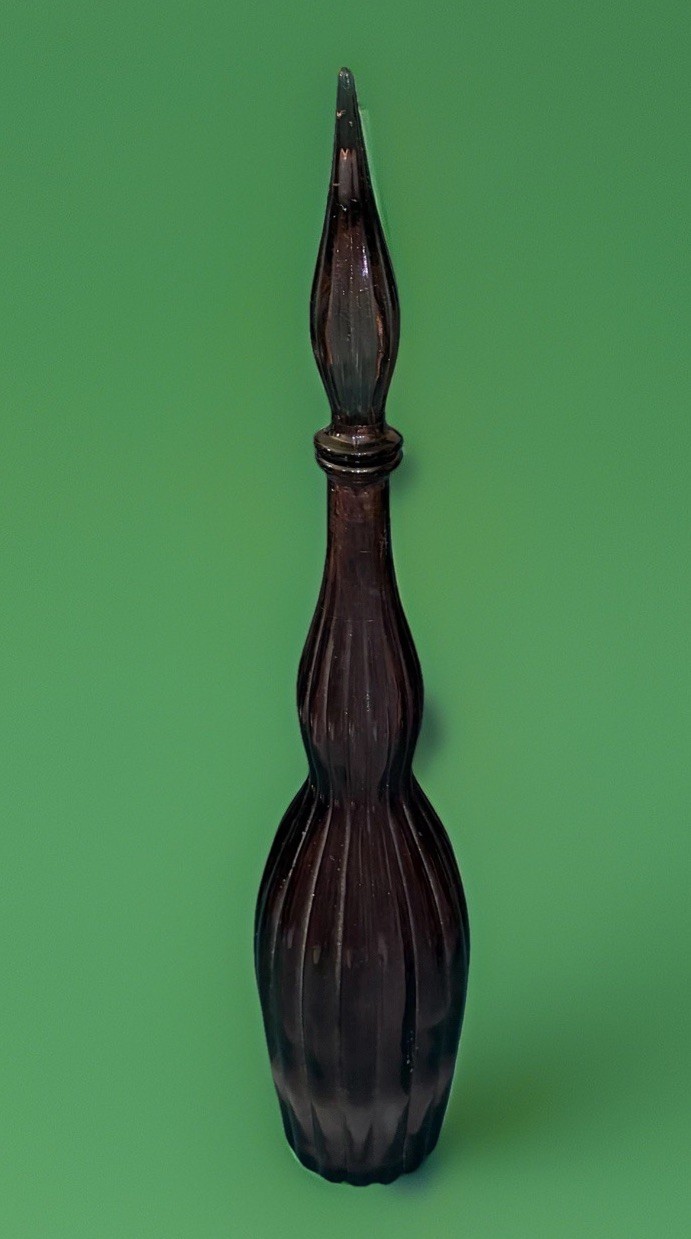 Vintage Guildcraft Amethyst Dark Purple Empoli Genie Bottle with Stopper