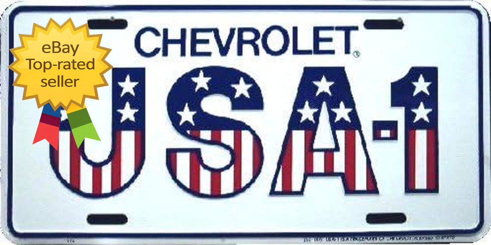 104 USA 1 Embossed Metal Auto Tag License Plate Sign 6 X 12 Car Decor Garage