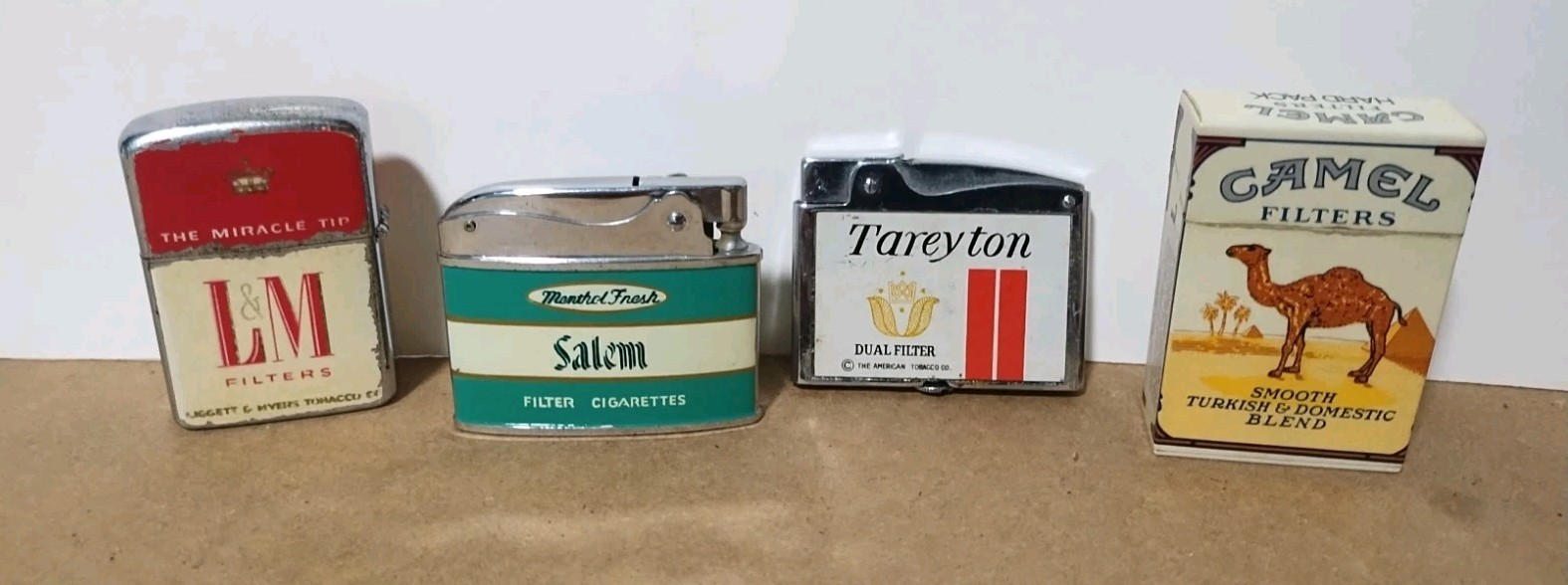 Lot Of Four Vintage 1980s '90S Tobacco Company Advertisement Cigarette Lighters Lot Of Four Vintage 1980s '90S Tobacco Company Advertisement Cigarette Lighters