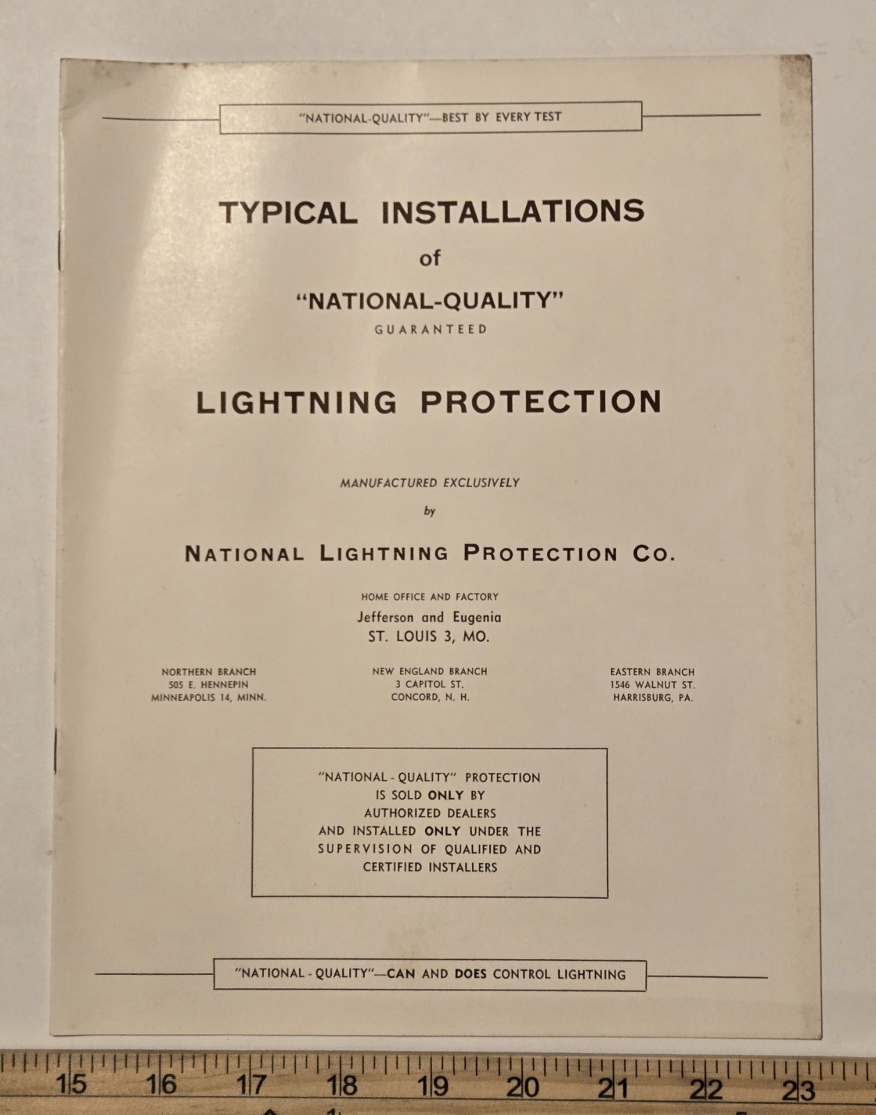 Vintage National Lightning Protection Co Advertising Booklet 1940s St Louis