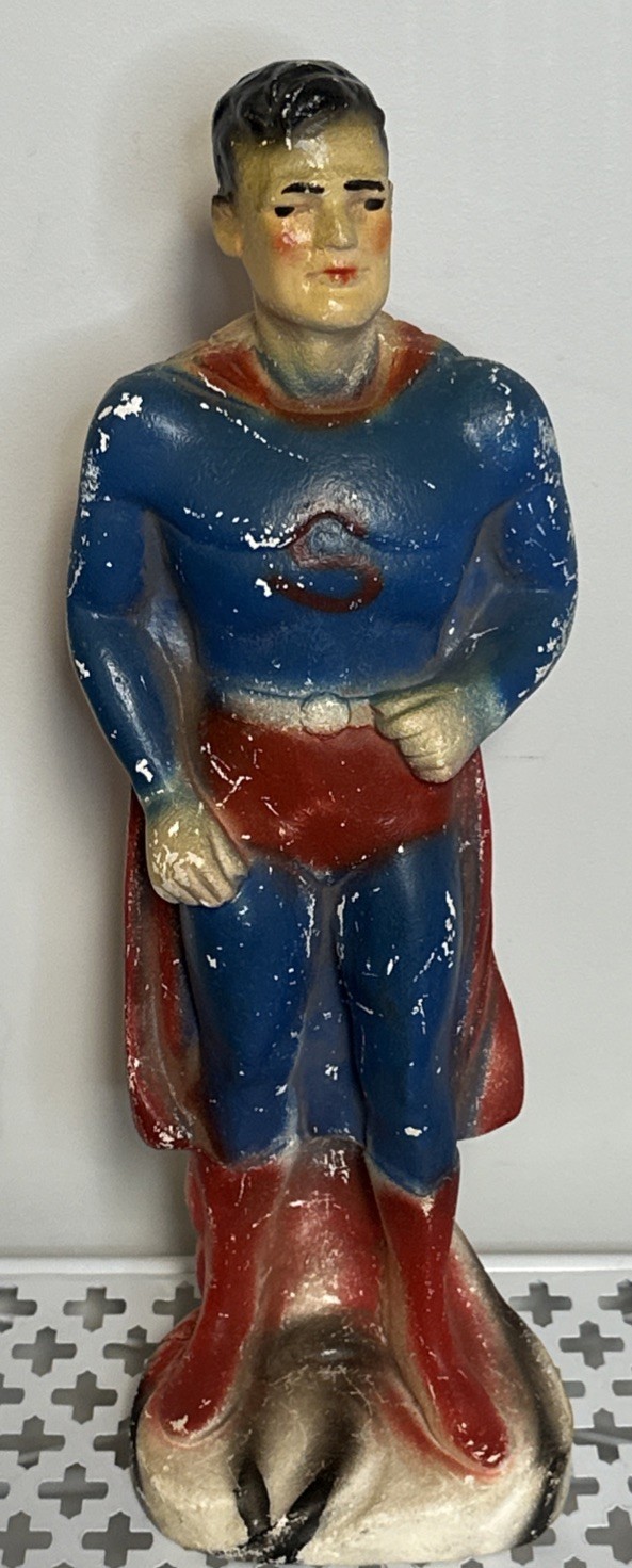 1940’s Chalkware Superman 15” RARE In Very Good Condition