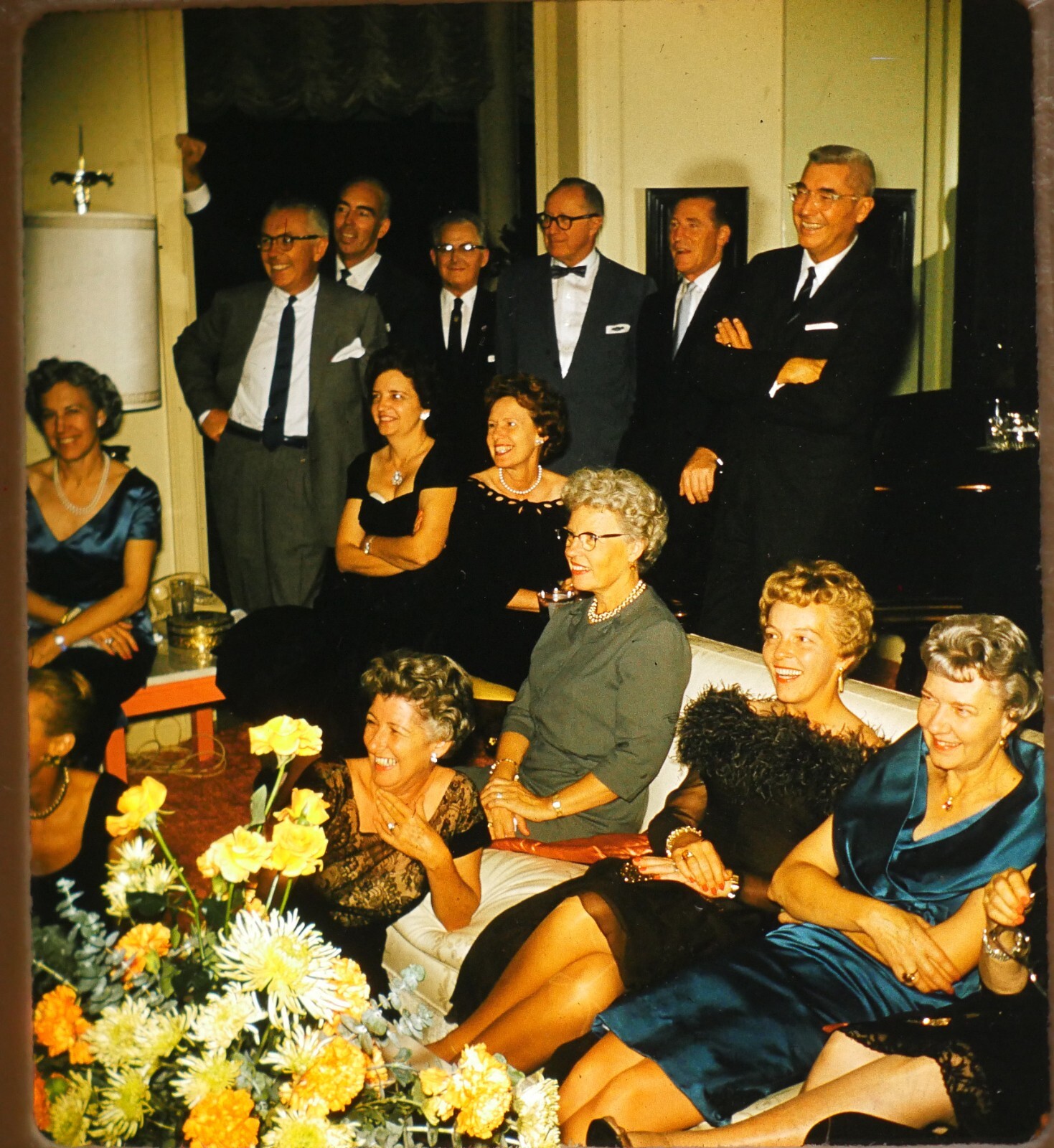 Well dressed group of people - 1960 Stereo Realist slide #537