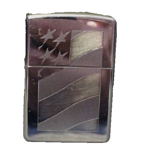 Vintage 2006 Zippo Old Glory American Flag Chrome USA Made High Polished